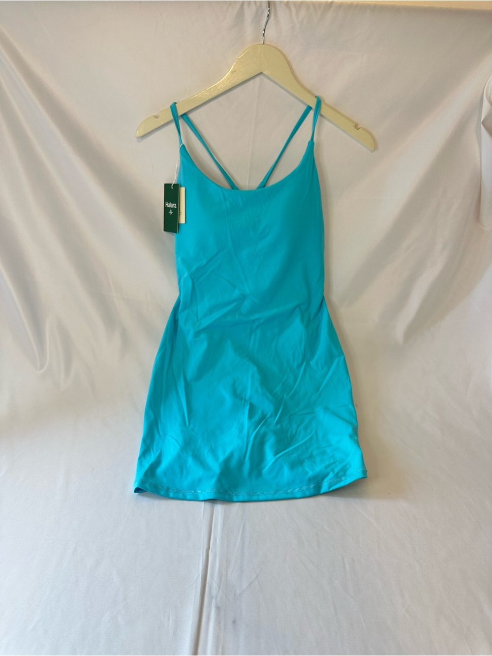 Halara SoftlyZero Plush Blue Tennis Dress w/ Built-In Shorts Women’s S NWT